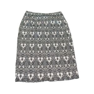 Poppy Lux Pippa Rose Jersey Skirt Nancy Heart Print High Waist Sz 4 Black &White